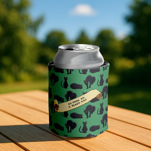 黒猫クールのアートワークでかわいい黒猫 缶クーラー