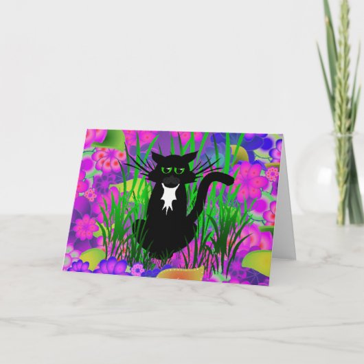 黒猫グリーティングカード カード (正面)