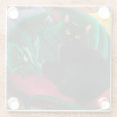 黒猫グリーンドラゴン ガラスコースター (裏面)