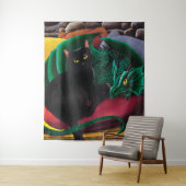 黒猫グリーンドラゴン タペストリー (インサイチュ)