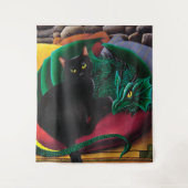 黒猫グリーンドラゴン タペストリー (正面)