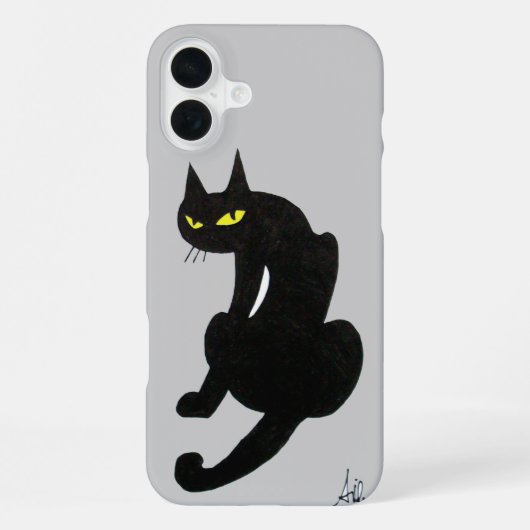 黒猫グレイ iPhoneケース (裏面)