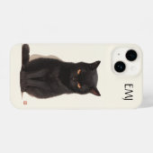 黒猫ケース | カスタマイズ可能 iPhoneケース (裏面横)