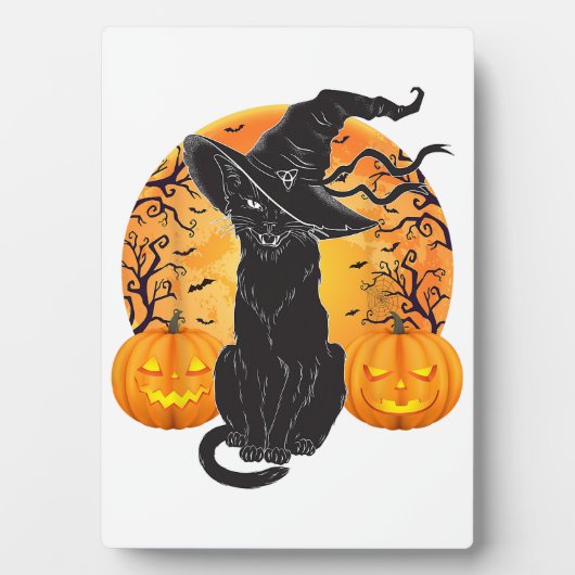 黒猫コスチューム怖いハロウィンウィッチハットムーンG フォトプラーク (正面)