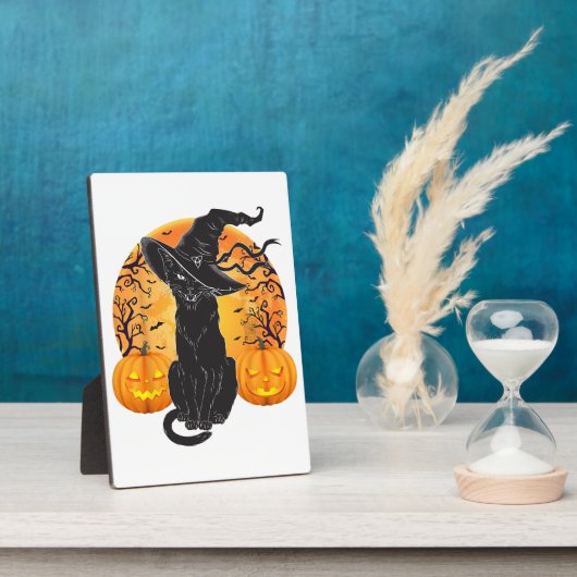 黒猫コスチューム怖いハロウィンウィッチハットムーンG フォトプラーク (側面)