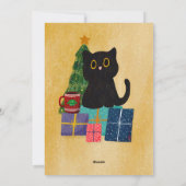 黒猫コーヒーオレンジ クリスマスパーティーの招待状 シーズンカード (裏面)