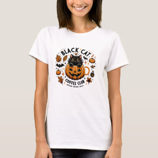 黒猫コーヒークラブハロウィーン女子Tシャツ – Tシャツ