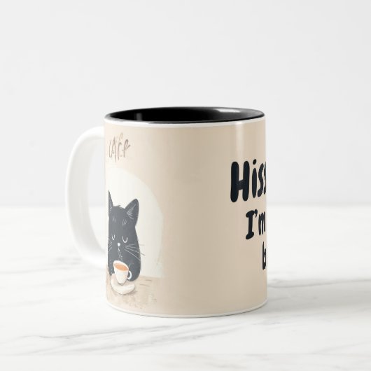 黒猫コーヒーブレイクマグ ツートーンマグカップ (正面左)