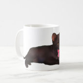 黒猫コーヒーマグ、二色セラミック、猫好き コーヒーマグカップ (正面左)