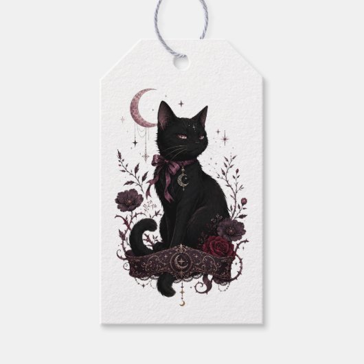 黒猫ゴシックギフトタグ ギフトタグ (正面)