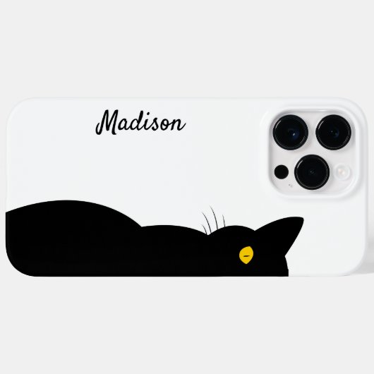 黒猫ゴールデンアイズカスタマイズ Case-Mate iPhoneケース (裏面 (横))
