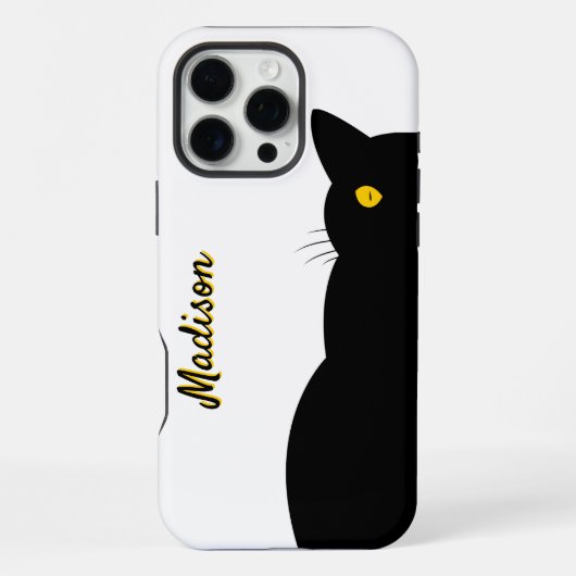 黒猫ゴールデンアイズカスタマイズ iPhoneケース (裏面)