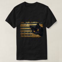 黒猫ゴールドフォイルストライプパープリントアート