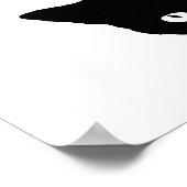 黒猫サイド白 ポスター (角)