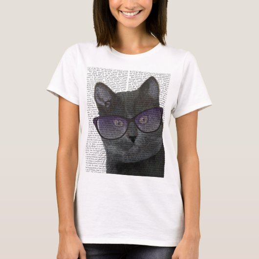 黒猫サングラス2 Tシャツ (正面)