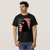 黒猫サングラス アメリカ国旗 7月4日 Tシャツ (正面フル)