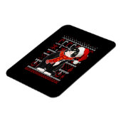 黒猫サンタハット醜いクリスマスセーター猫の値リスト マグネット (左側)