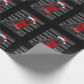 黒猫サンタハット醜いクリスマスパジャマギフトカ ラッピングペーパー (角)