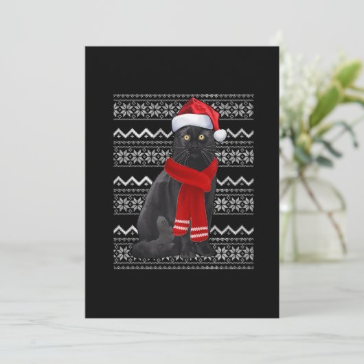 黒猫サンタハット ダサい クリスマス パジャマ ギフト カー (スタンド正面)