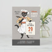 黒猫シェフヴィンテージハロウィンディナーCC1266 招待状 (スタンド正面)