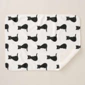 黒猫シェルパ毛布 シェルパブランケット (正面(横))