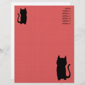 黒猫シルエットで座る。 レターヘッド (正面/裏面)