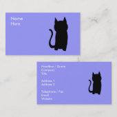 黒猫シルエットで座る。 名刺 (正面/裏面)