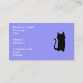 黒猫シルエットで座る。 名刺 (裏面)