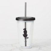 黒猫シルエットアクリルタンブラー アクリルタンブラー (正面)