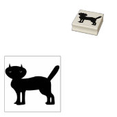 黒猫シルエットアートスタンプ ラバースタンプ (押印)