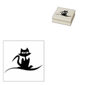黒猫シルエットアートスタンプ ラバースタンプ (押印)