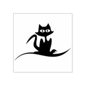 黒猫シルエットアートスタンプ ラバースタンプ (インプリント)