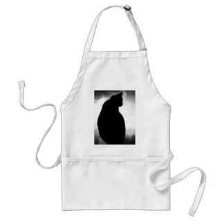 黒猫シルエットエプロン スタンダードエプロン