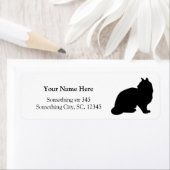 黒猫シルエットカスタム住所 シール (インサイチュ)