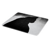 黒猫シルエットガラス切断板 カッティングボード (角)
