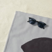 黒猫シルエットグレービーチタオル ビーチタオル (インサイチュ)