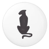黒猫シルエットセラミックノブ セラミックノブ (正面)