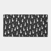 黒猫シルエットパターン デスクマット (正面)