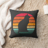 黒猫シルエット動揺してオンレインボー クッション (ブランケット)