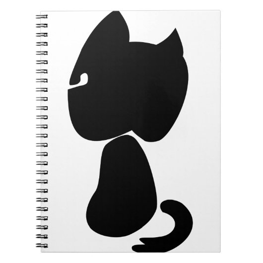 黒猫シルエット動物哺乳動物座 ノートブック (正面)