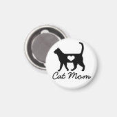 黒猫シルエット猫ママ マグネット (正面/裏面)