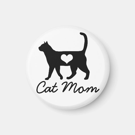 黒猫シルエット猫ママ マグネット (正面)