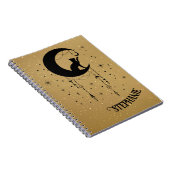 黒猫シルエット遊オンムーン飾ズ ノートブック (右側)