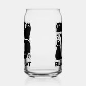 黒猫シルエット – かわいい猫デザイン ガラス缶 (左)