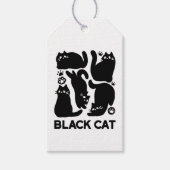 黒猫シルエット – かわいい猫デザイン ギフトタグ (正面)