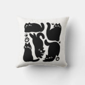 黒猫シルエット – かわいい猫デザイン クッション (裏面)