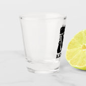 黒猫シルエット – かわいい猫デザイン ショットグラス (左)