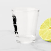 黒猫シルエット – かわいい猫デザイン ショットグラス (右)