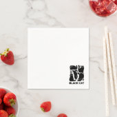 黒猫シルエット – かわいい猫デザイン スタンダードカクテルナプキン (インサイチュ)
