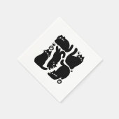 黒猫シルエット – かわいい猫デザイン スタンダードカクテルナプキン (角)